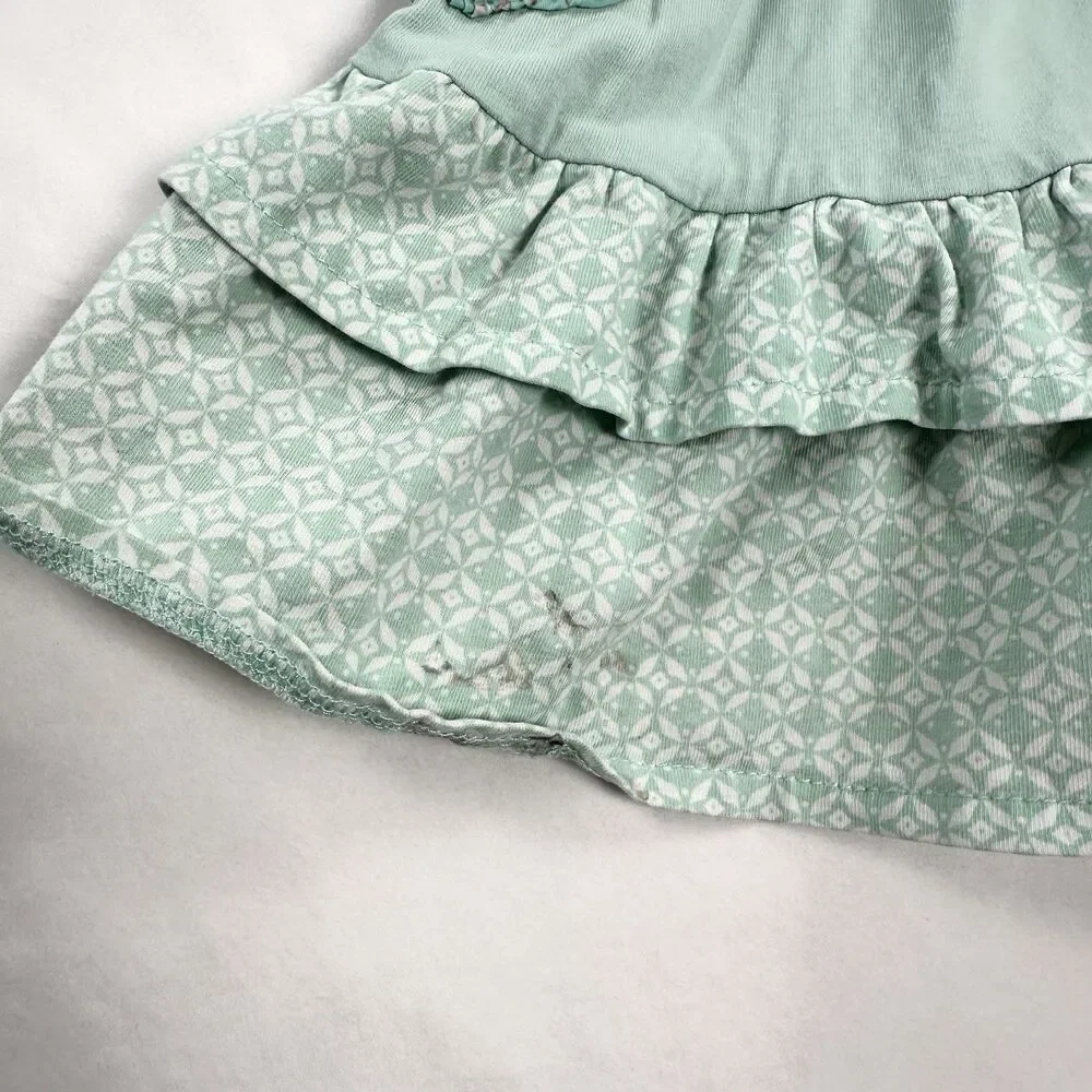 MATILDA JANE Ruffle A Line Dress Pockets Size 2 2T Green Cottagecore Country